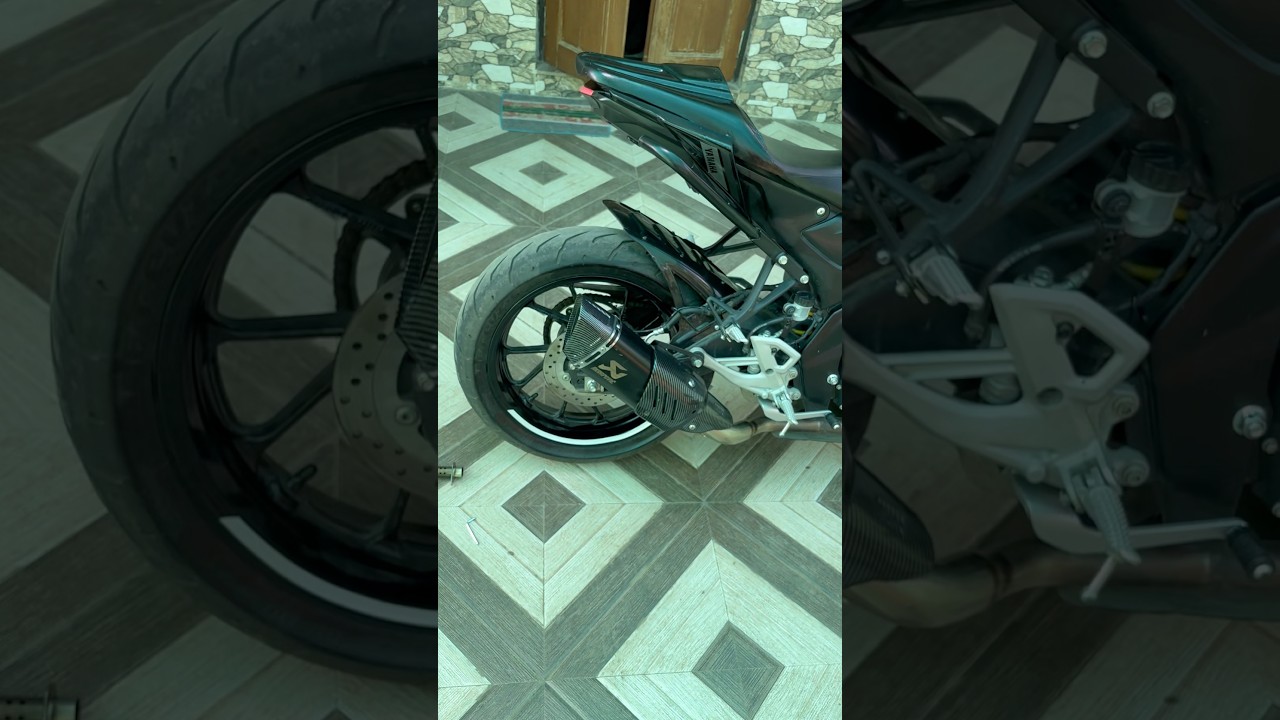 Akrapovic R1m exhaust sound with db killer #mt15 #yamahamt15modificationstutas #yamahabikes