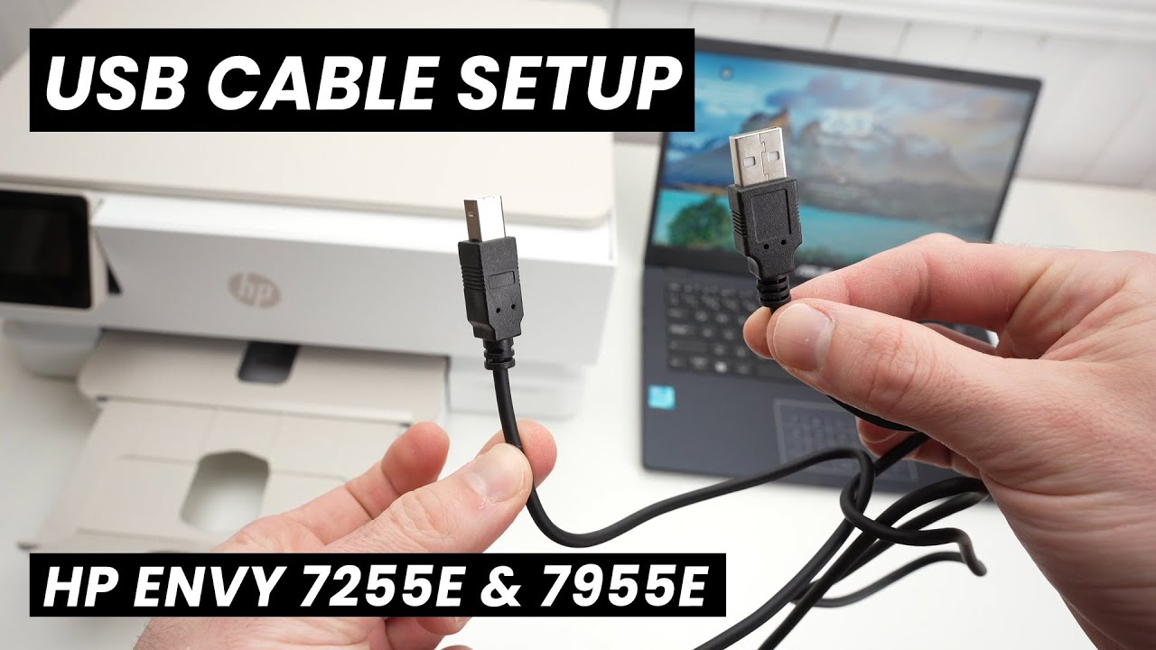 Как настроить HP ENVY Inspire 7255e и 7955e с помощью кабеля USB