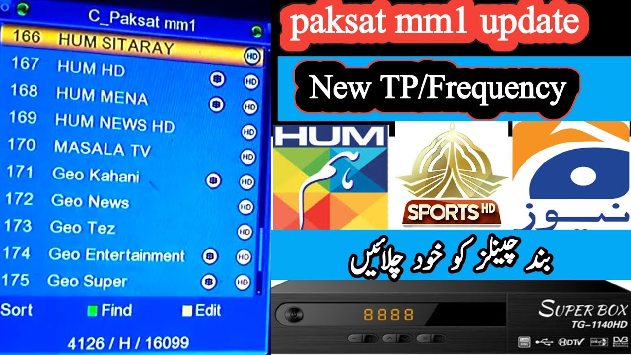 Paksat MM1 New Update Today | Geo & Hum TV Latest Frequency 2025