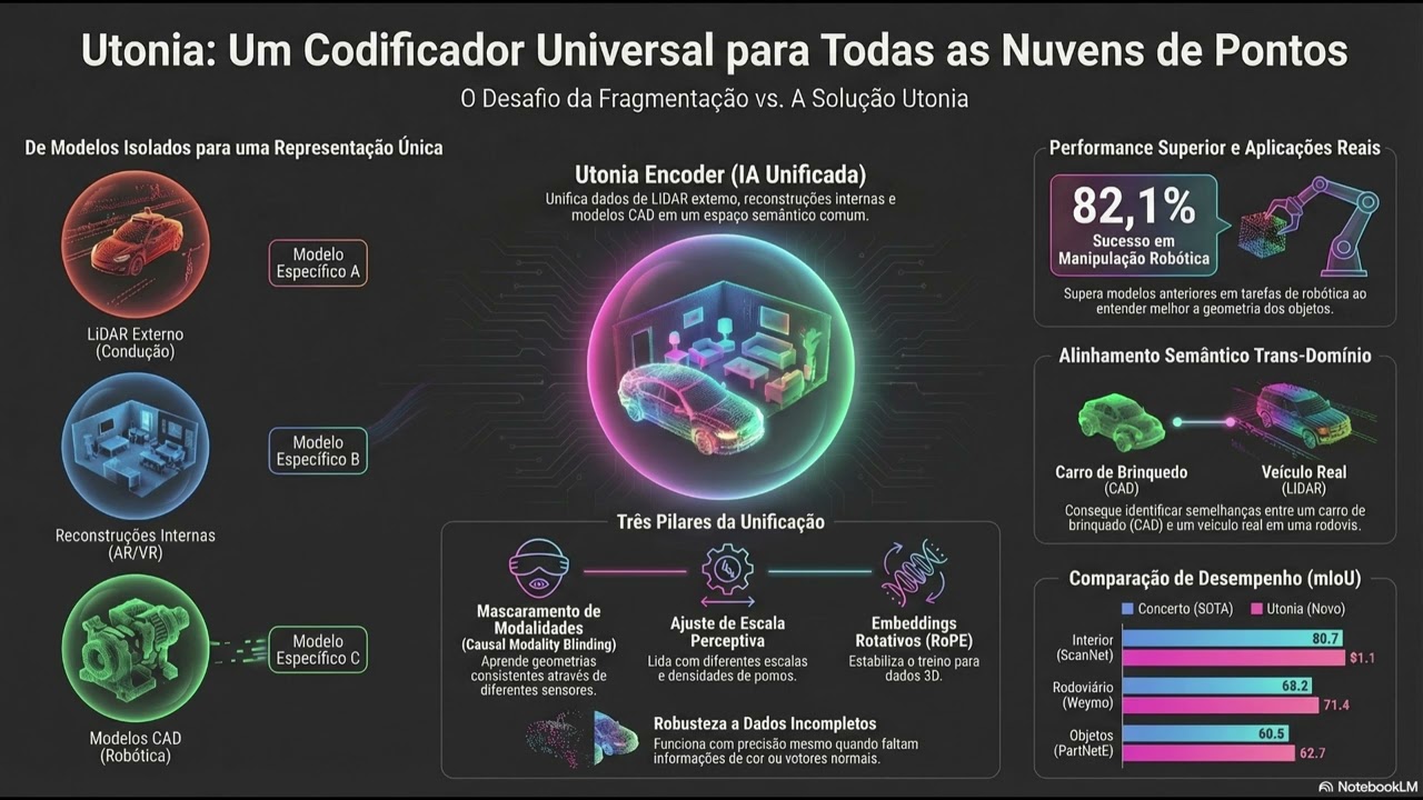 Utonia: Rumo a um único codificador para todas as nuvens de pontos