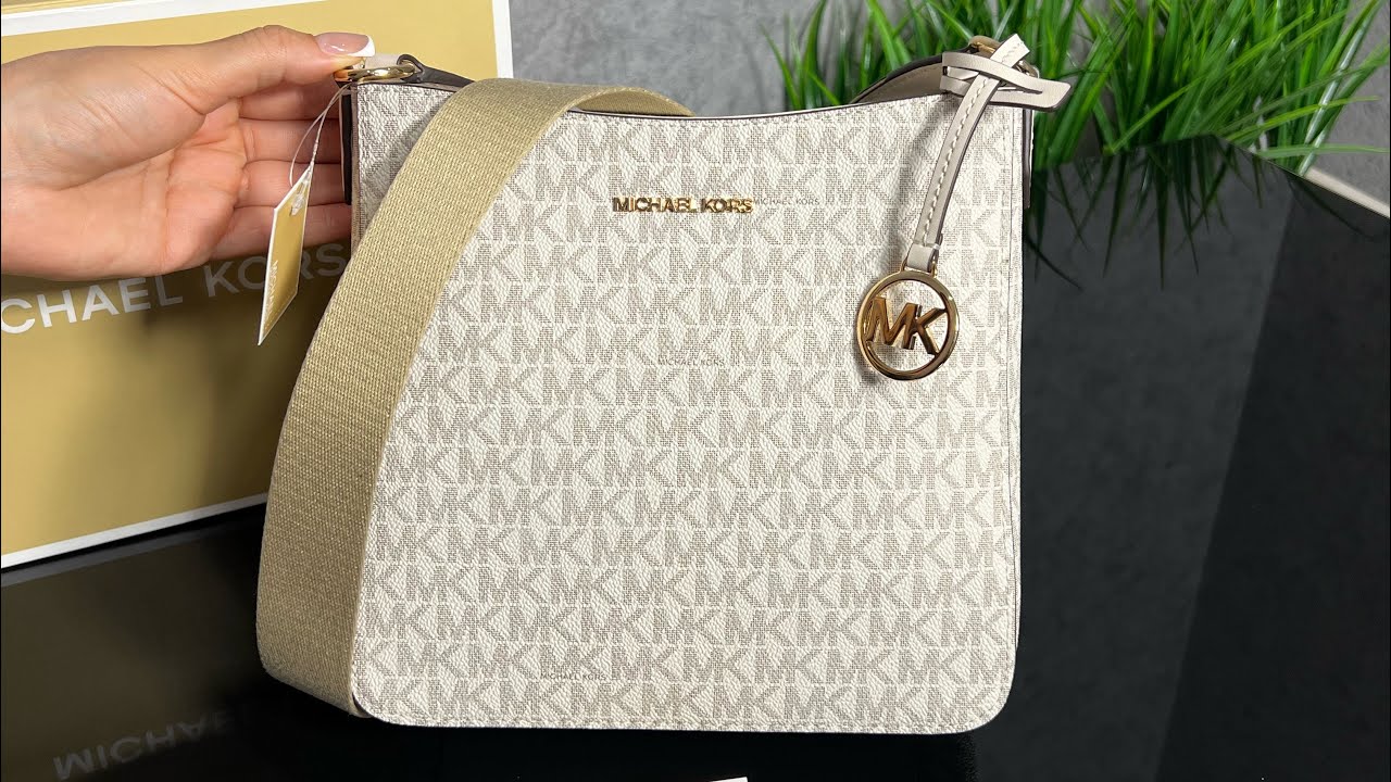 Распаковка сумки MICHAEL KORS Jet Set Travel Small Signature Logo Messenger Bag (lt crm multi)