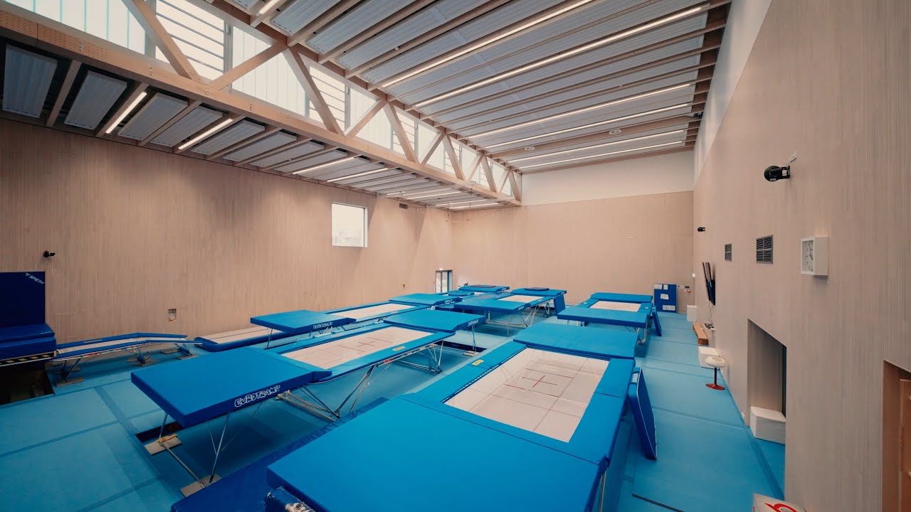New trampoline hall in Neckarpark, Stuttgart