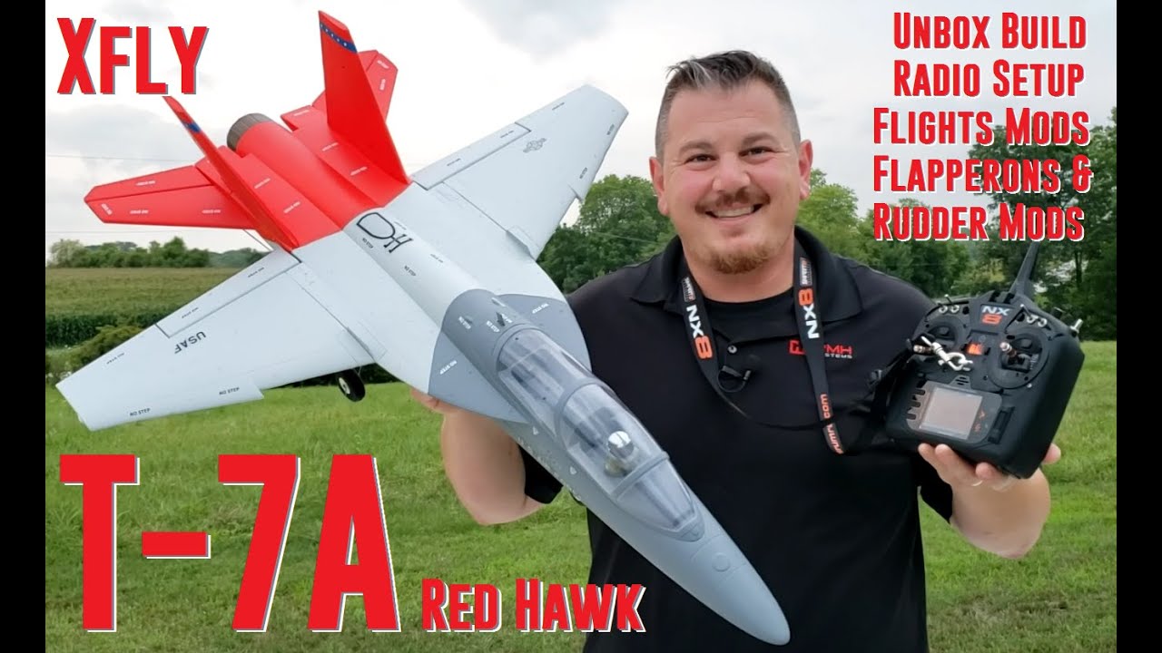 XFly - Boeing T-7A Red Hawk - 64mm PNP EDF Jet - Unbox, Build, Radio Setup, Mods, & Maidens + Crash?