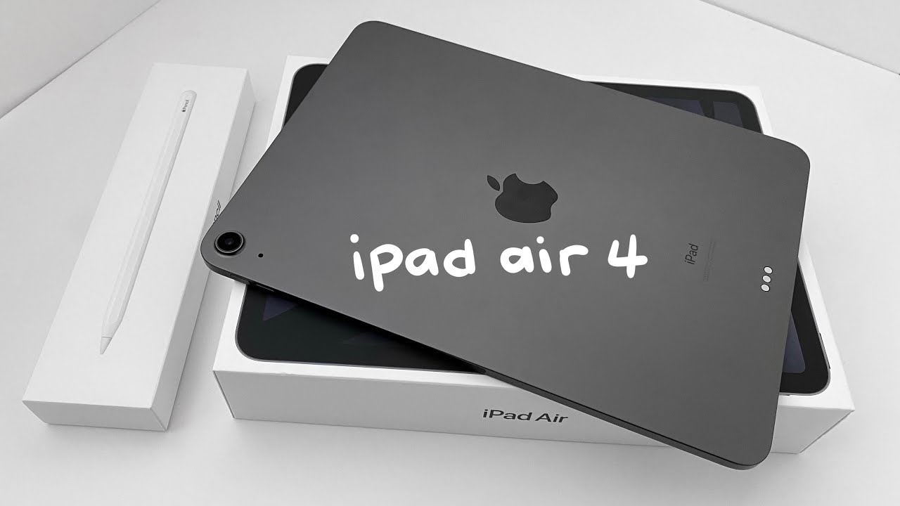 iPad Air 4 2020 Space Gray ASMR Unboxing + Accessories 🍎(Apple Pencil, case, paperlike protector)