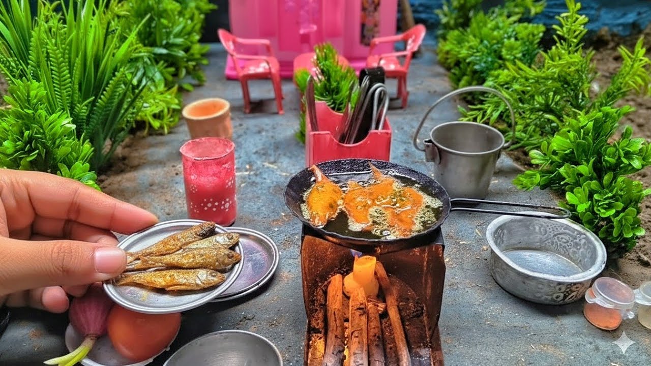 Miniature Cooking Fish Recipe 🐟 | Tiny Fish Curry in Mini Kitchen | Satisfying Mini Cooking