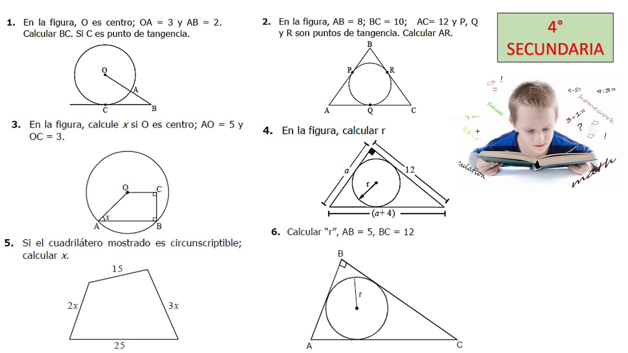 Circunferencia - Ejercicios 4to secundaria