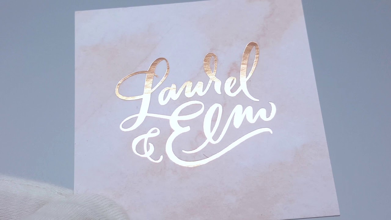 Square Business Cards + Metallic Copper Foil Stamp