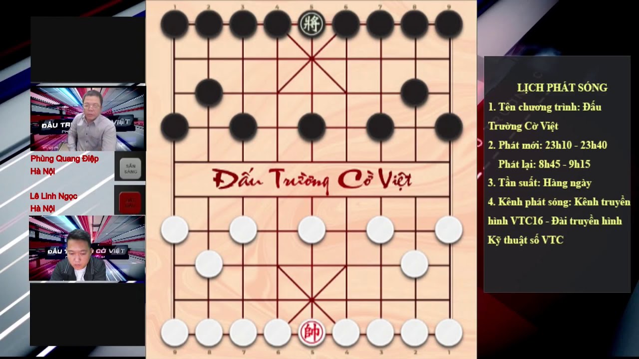 Đấu trường cờ việt loại trực tiếp vòng 2 Phùng Quang Điệp vs Lê Linh Ngọc Cờ tướng úp