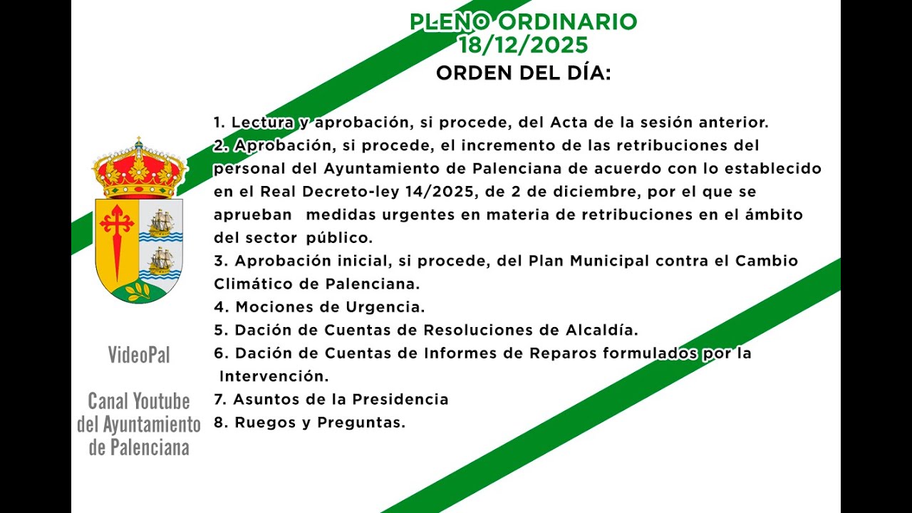 Convocatoria de Pleno Ordinario.