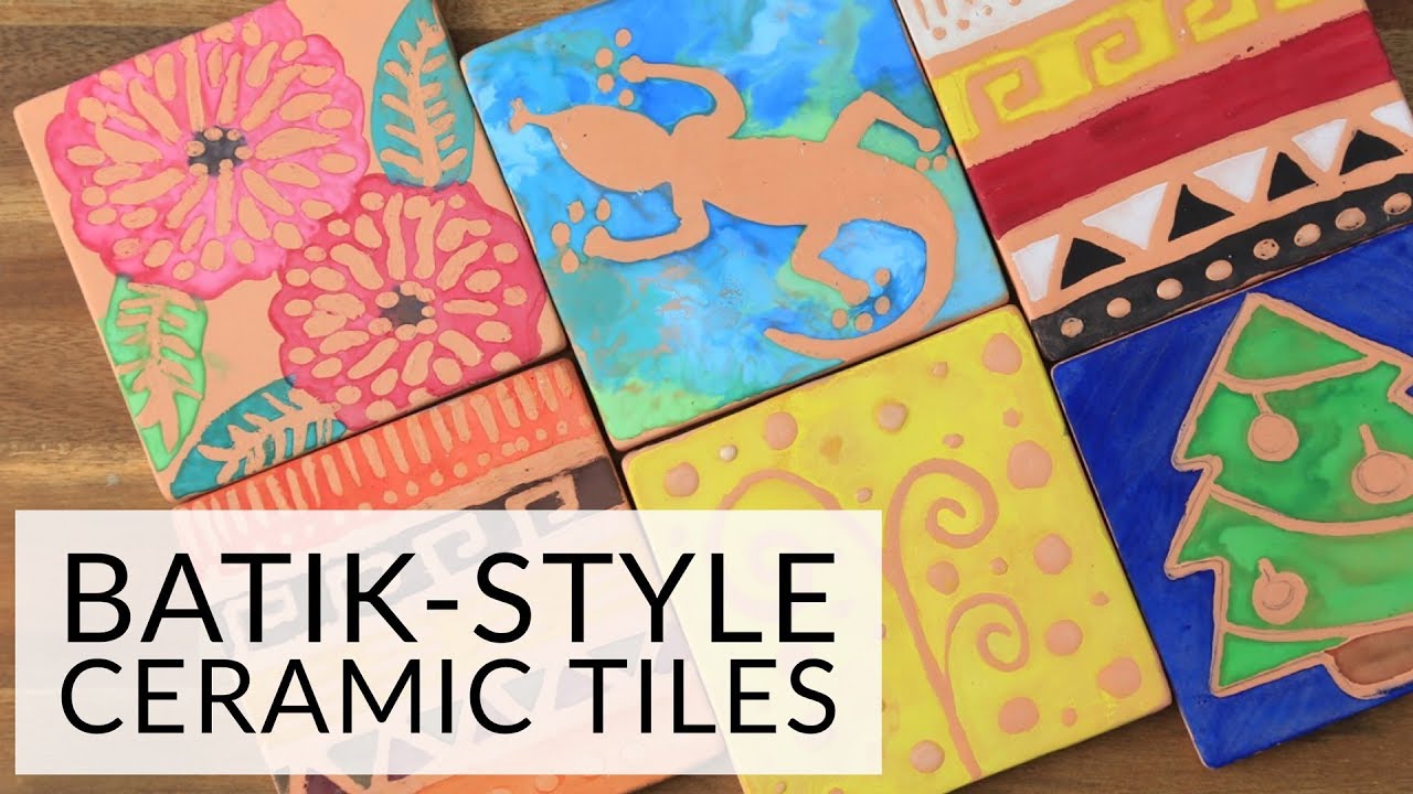 How to create a Batik Style Ceramic Tile using Cold Wax and Watercolour paint