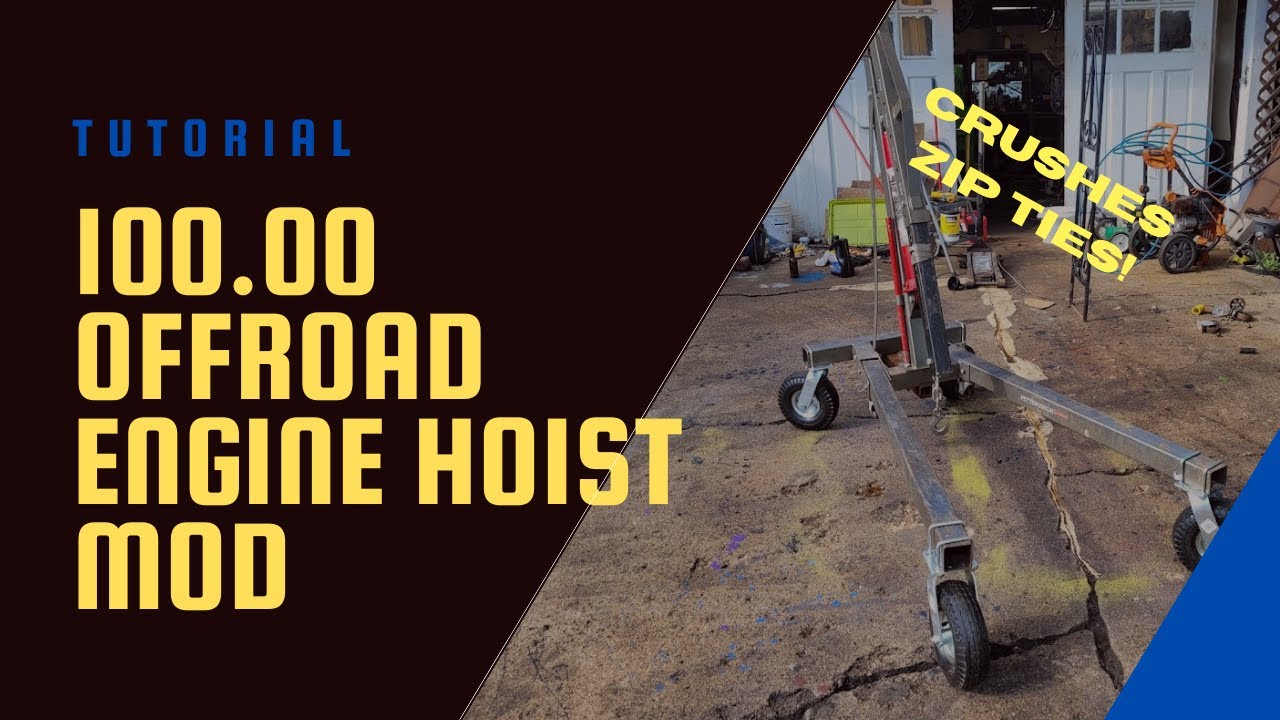 No welding required Harbor Freight engine hoist mod for off road use!