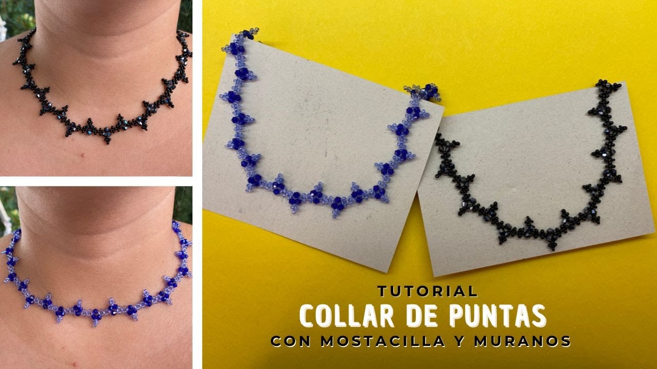 Collar de puntas en mostacilla / chaquira y muranos PASO A PASO