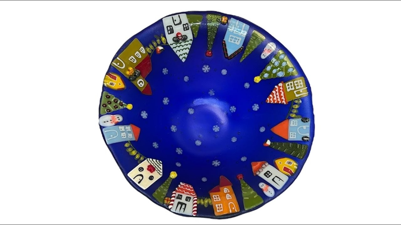 Fused Glass Christmas Village