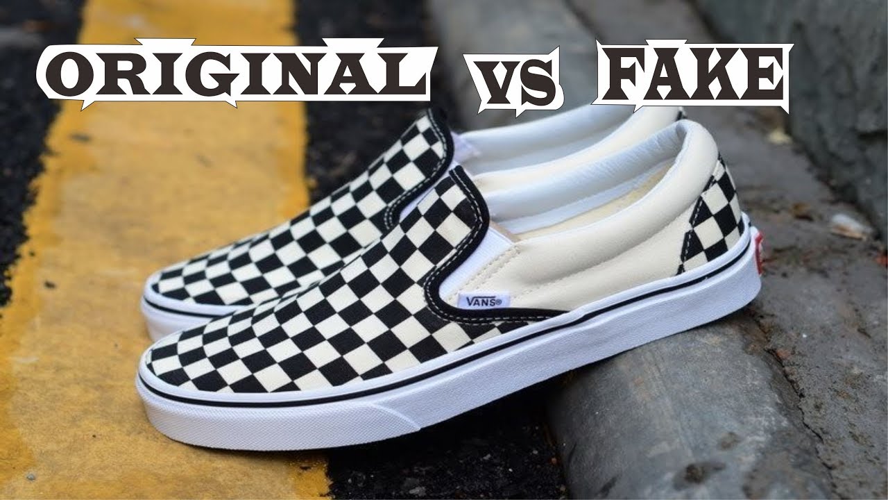 Vans Slip On Checkerboard Off White Black Original & Fake