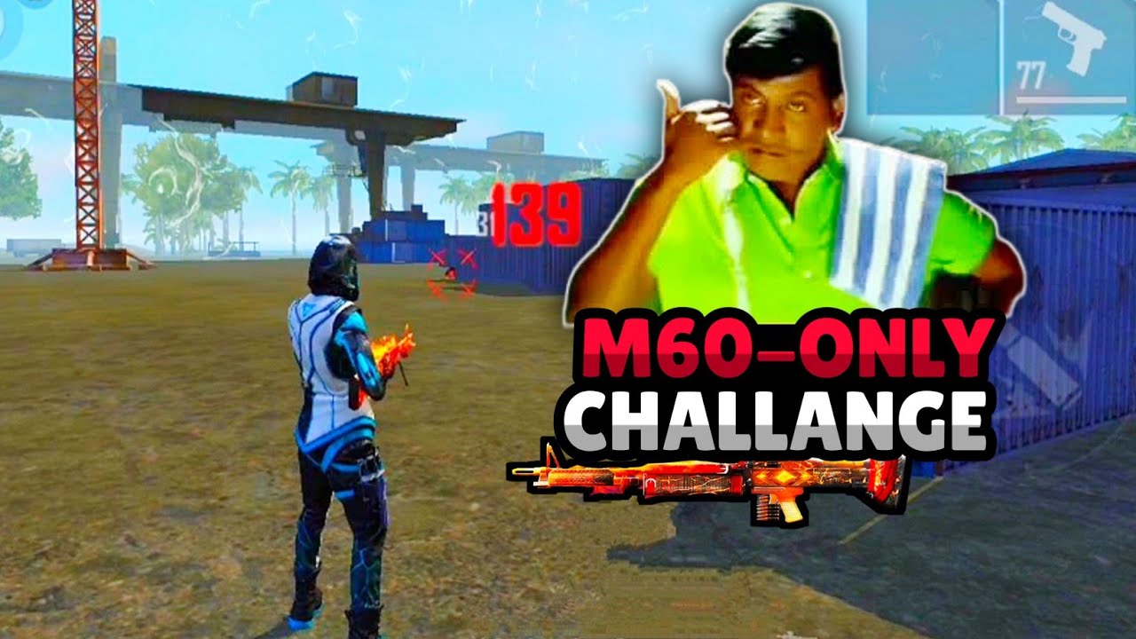 😱M60-ONLY CHALLANGE ||💥Free Fire Challange Game play Tamil || Wiping Tamizhan || funny commentry
