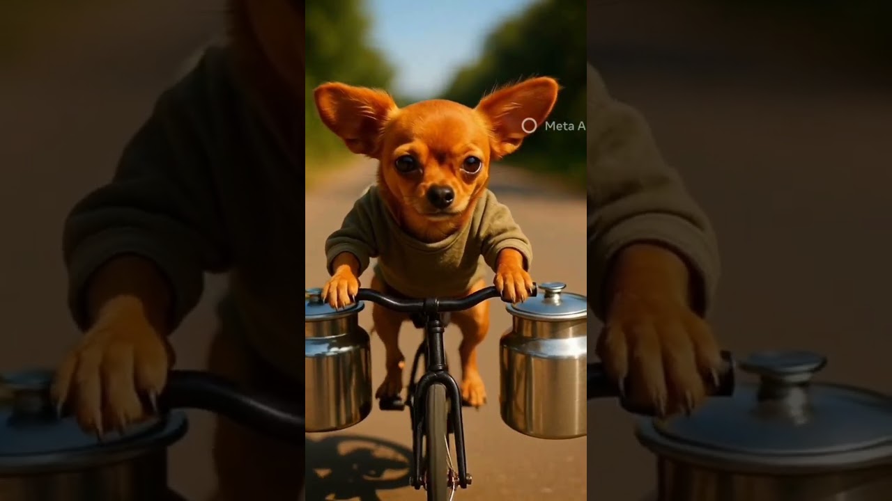 A poor dog 🐶 sell milk of road 