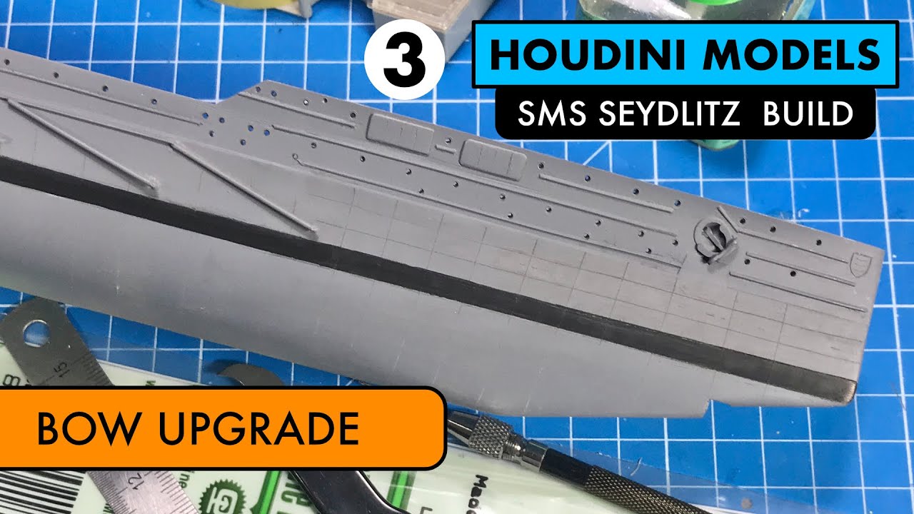 SMS Seydlitz Part 3 Bow Scratch Upgrade and Waterline Trick - Hobby Boss 1/350 kit