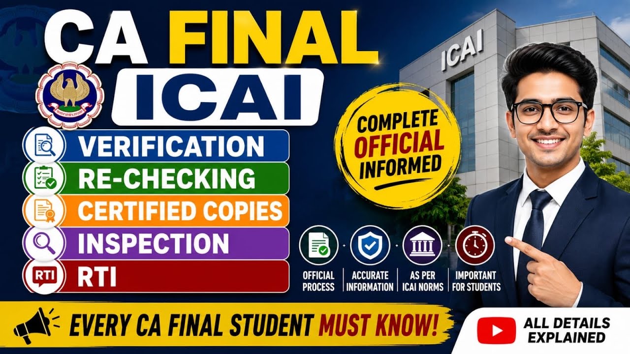 CA Final ICAI Re-checking, Verification, Inspection, Certified Copies & RTI Official ICAI Guideline