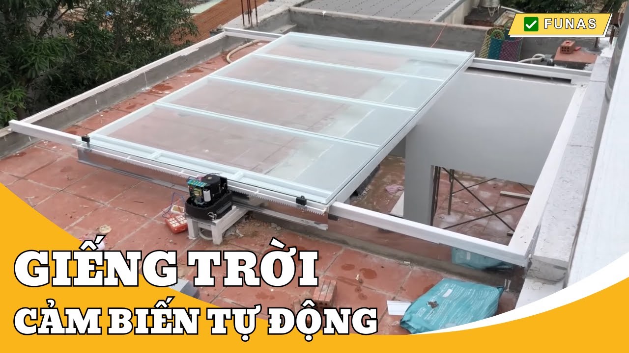 Giếng Trời Trượt Tự Động Đẹp, Giải Pháp Lấy Sáng Thông Gió Hiệu Quả ✅ Funas