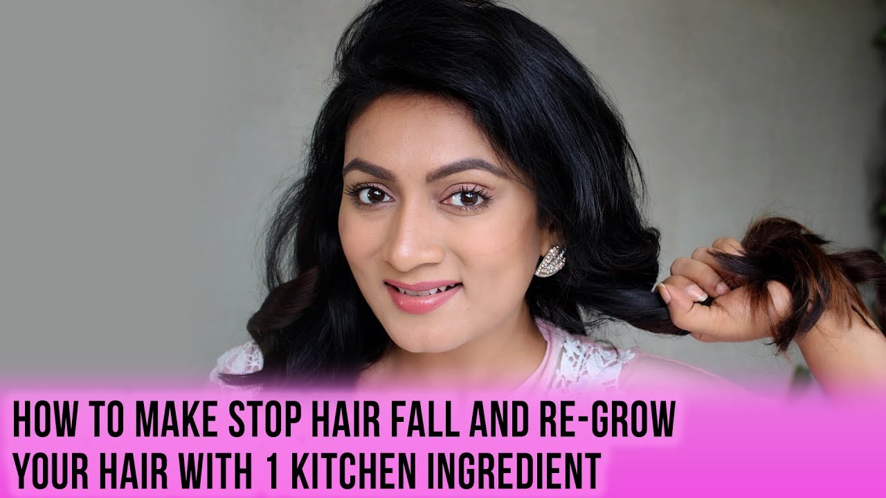 How to Stop Hair Fall and Re-Grow Your Hair with 1 Kitchen Ingredient || Ashtrixx