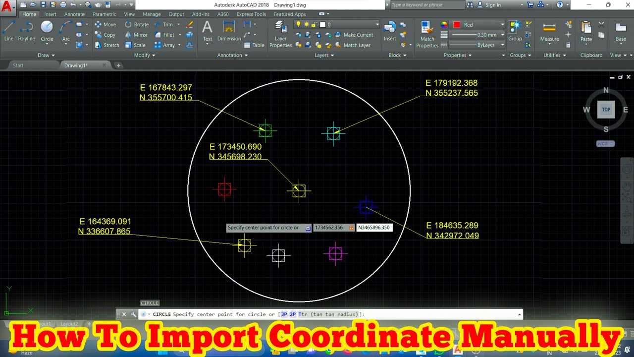 How To Input Coordinate (E,N) In Autocad Manually || How To Set Sem Coordinate Of Another Drawing