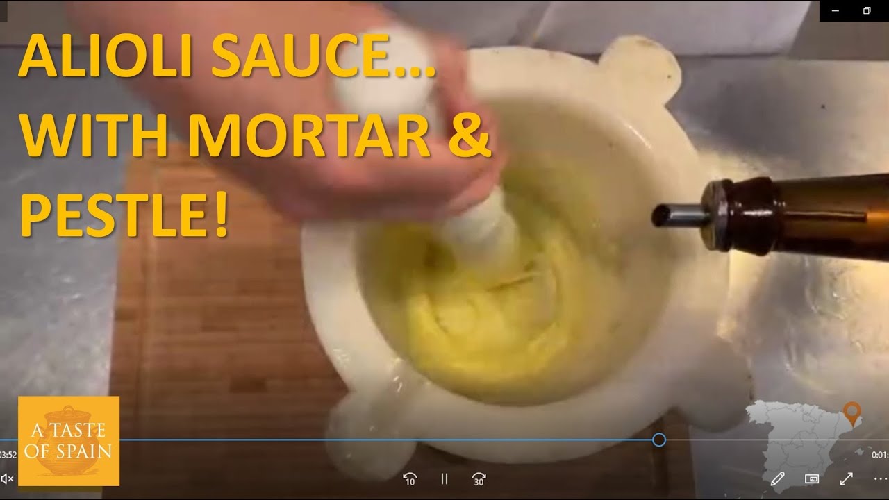 Alioli unplugged... using a mortar & pestle