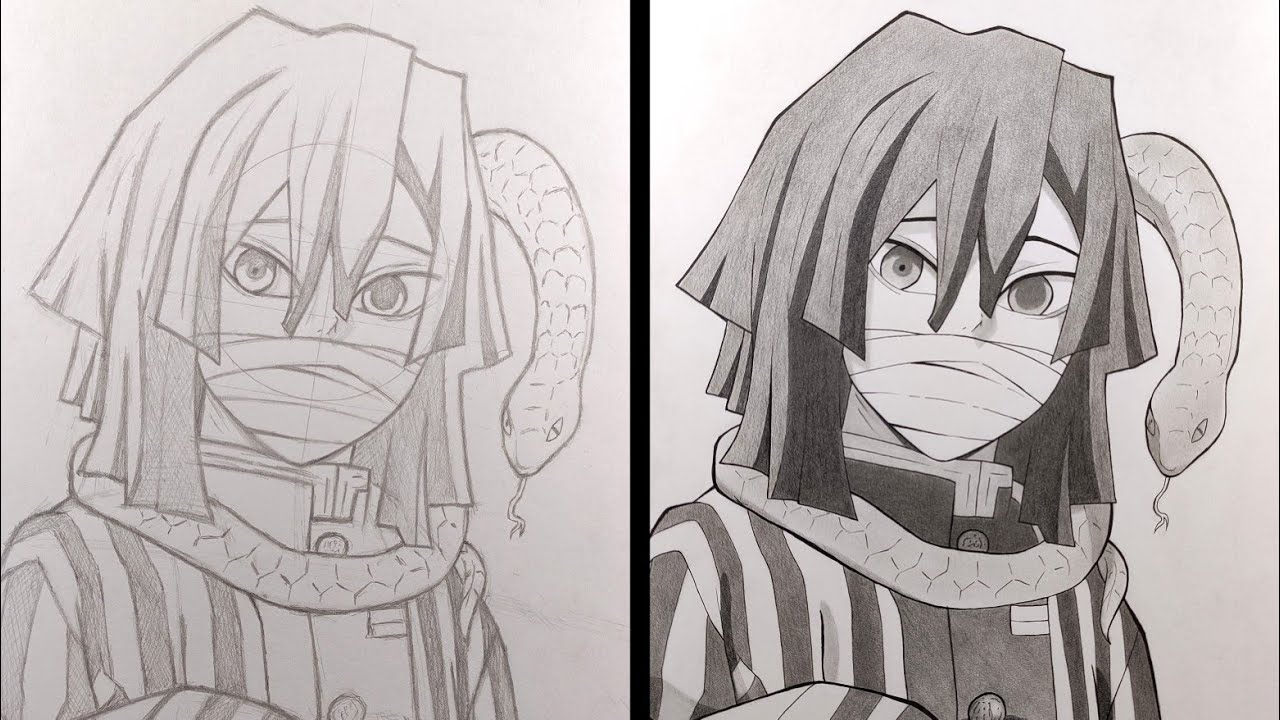 Как рисовать Игуро Обанаи - [Kimetsu no Yaiba]