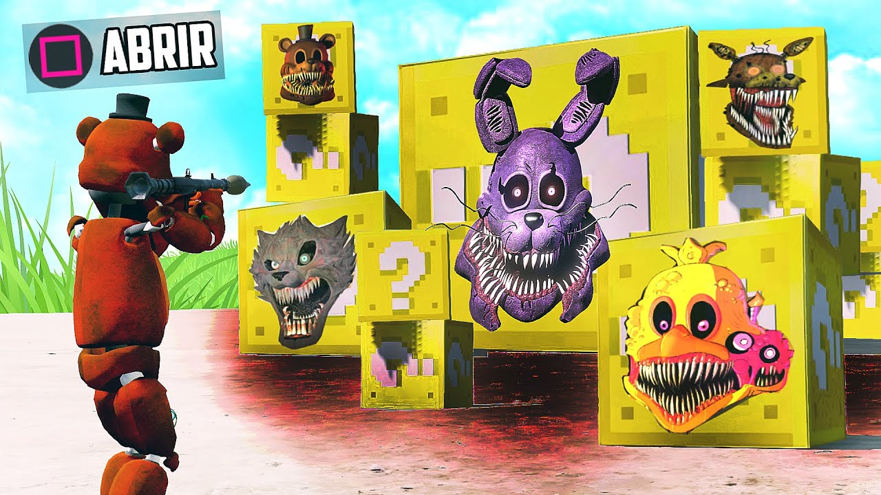 FREDDY ABRINDO 1.000 TWISTED LUCKY BLOCK ANIMATRONCS? | GTA V Five Nights at Freddy's