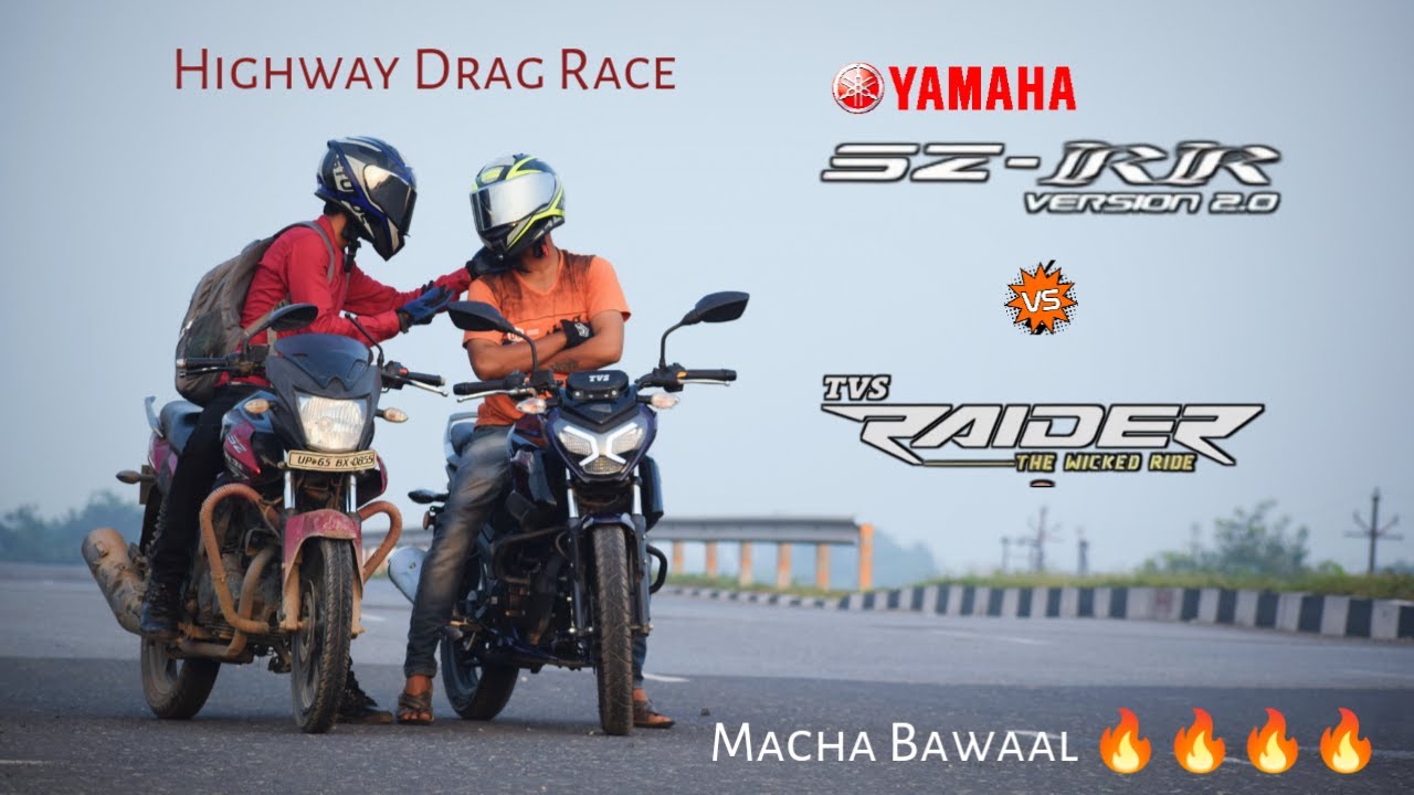 TVS Raider 125 Vs Yamaha SZ-RR | Drag Race | Amazing Results | Long Race |  UP65 Racers