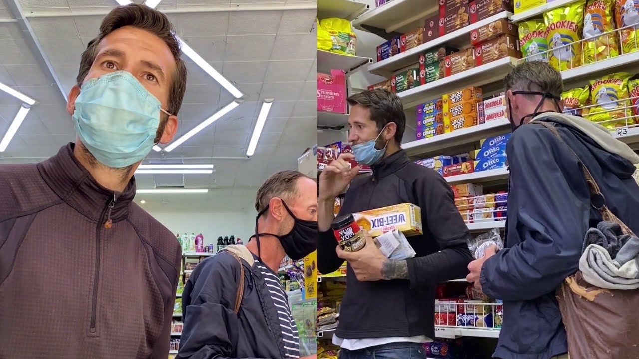 A Stranger Paying Groceries For Homeless People