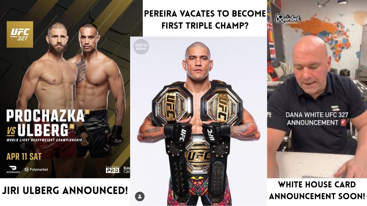 Prochazka Ulberg ANNOUNCED! Alex Pereira VACATES Belt? White House Fight Confirmed Soon!