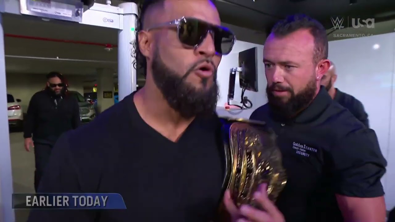 Jacob Fatu destroys the security guards at the entrance to The Bloodline: SmackDown, Sep. 20, 2024