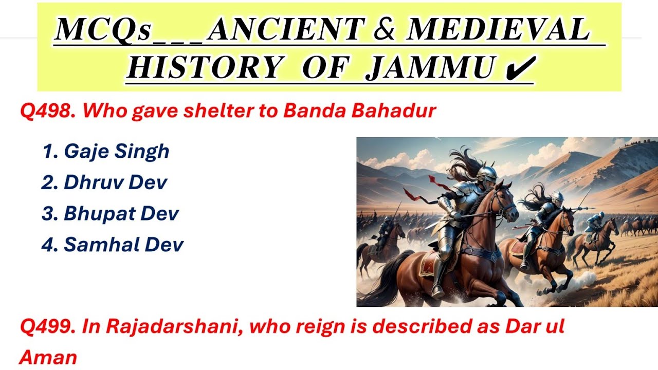 Ancient and Medieval History of Jammu || 1000 MCQ Series on Gk of J & K || @TheAspirants