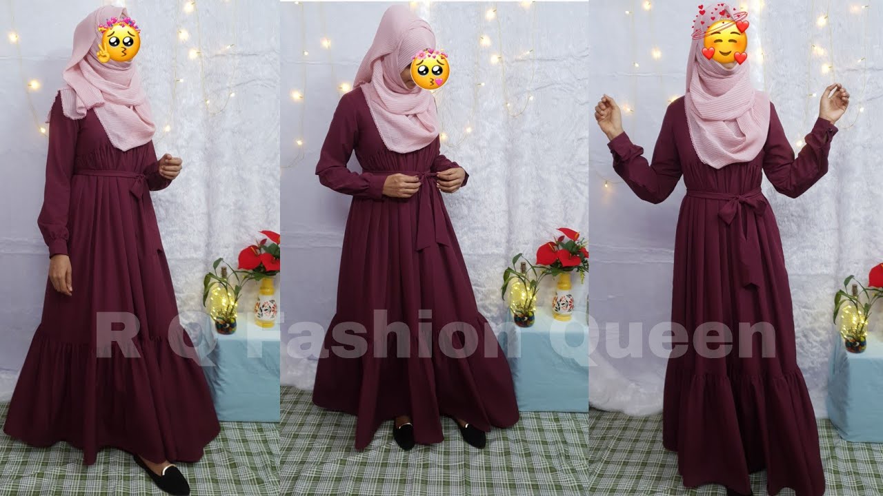 Hijab Dress//Hijab Abaya cutting//Designer Abaya Dress Cutting and Stitching#rqfashionqueen#hijabdre