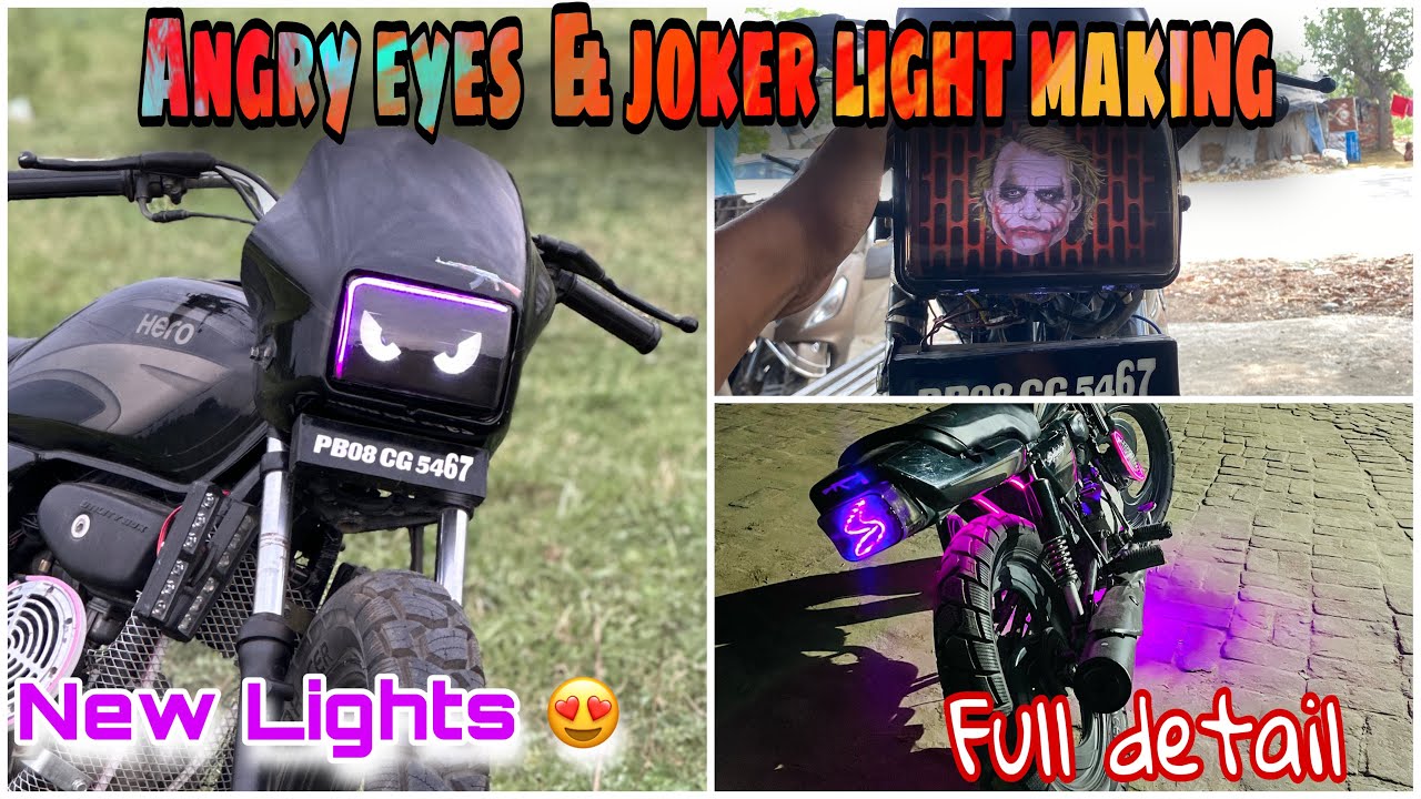 Angry Eyes  head light for splendor 👀 | Splendor new modification | full detail