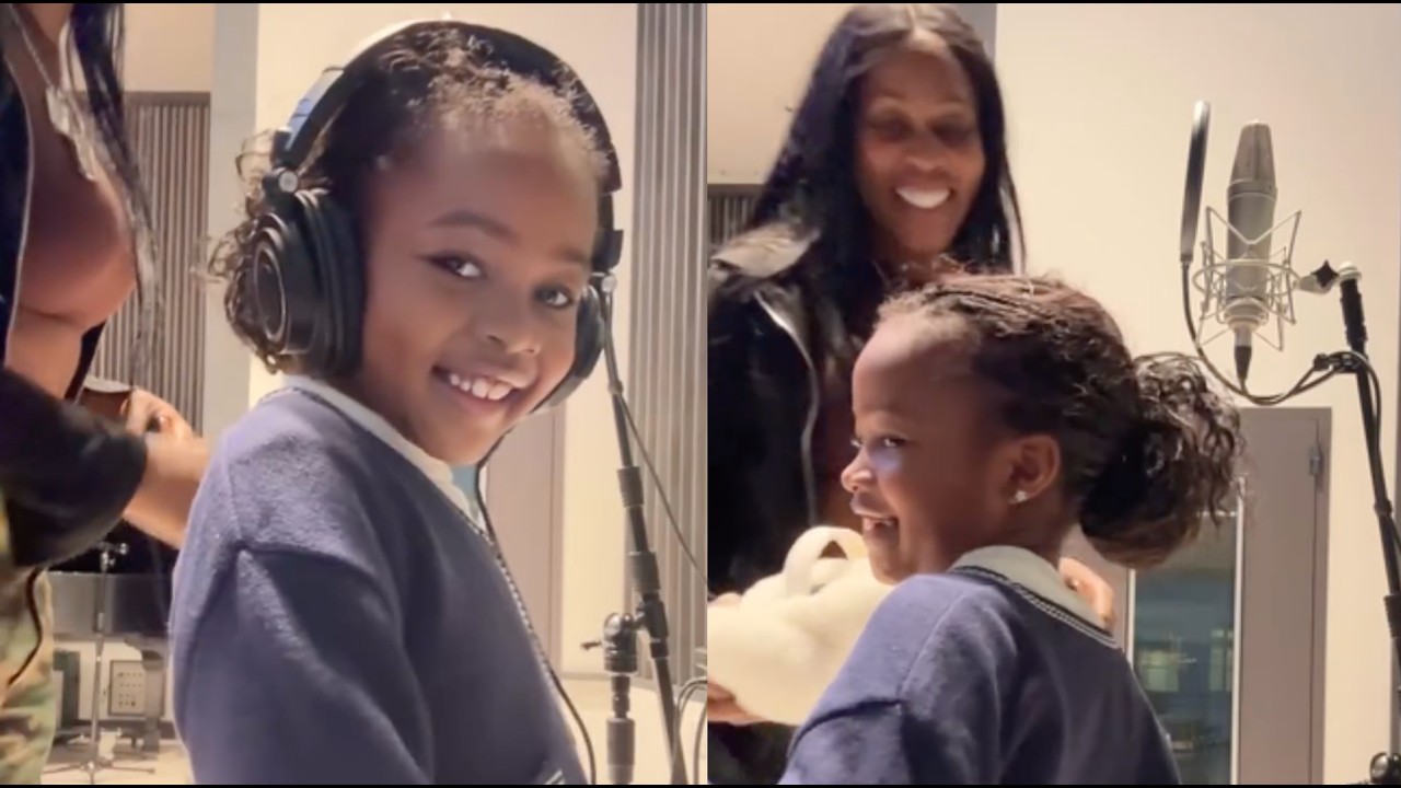 Remy Ma Takes Her & Papoose Daughter To The Studio To Record Ad Libs For Her New Diss Track