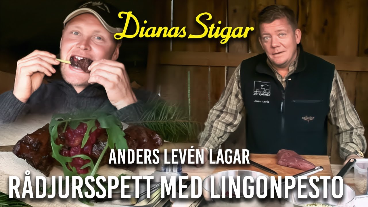 Grillat rådjursspett med lingonpesto och risoni