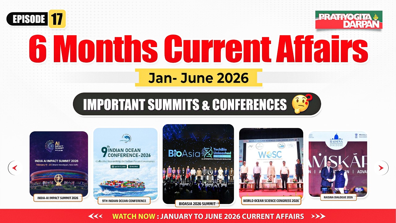 Important Summits & Conferences | 6 Months Current Affairs 2026 | January to June 2026 | Ep. 17