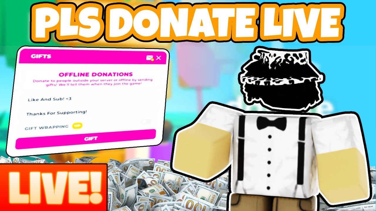 🔴LIVE Pls Donate 💸EVERYONE GETS ROBUX!💸 #roblox #live #plsdonate