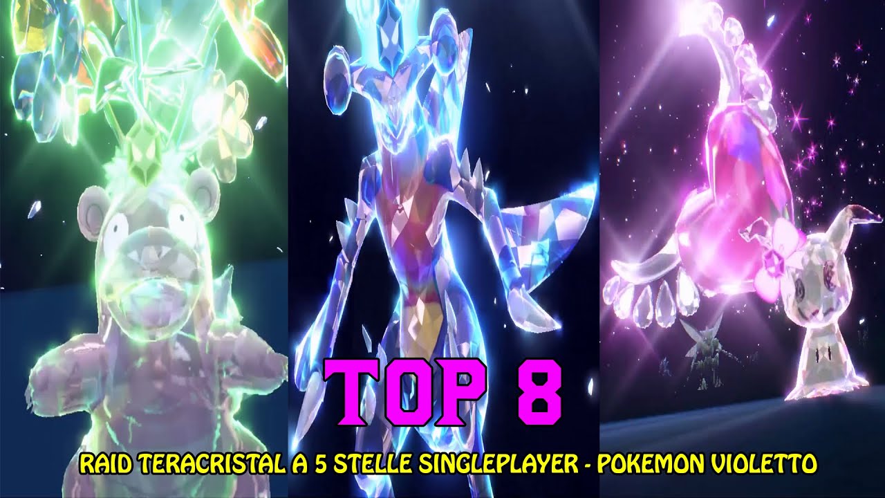 Pokemon violetto - Top 8 raid teracristal a 5 stelle in game. Pokeguida per catturare i pokemon.
