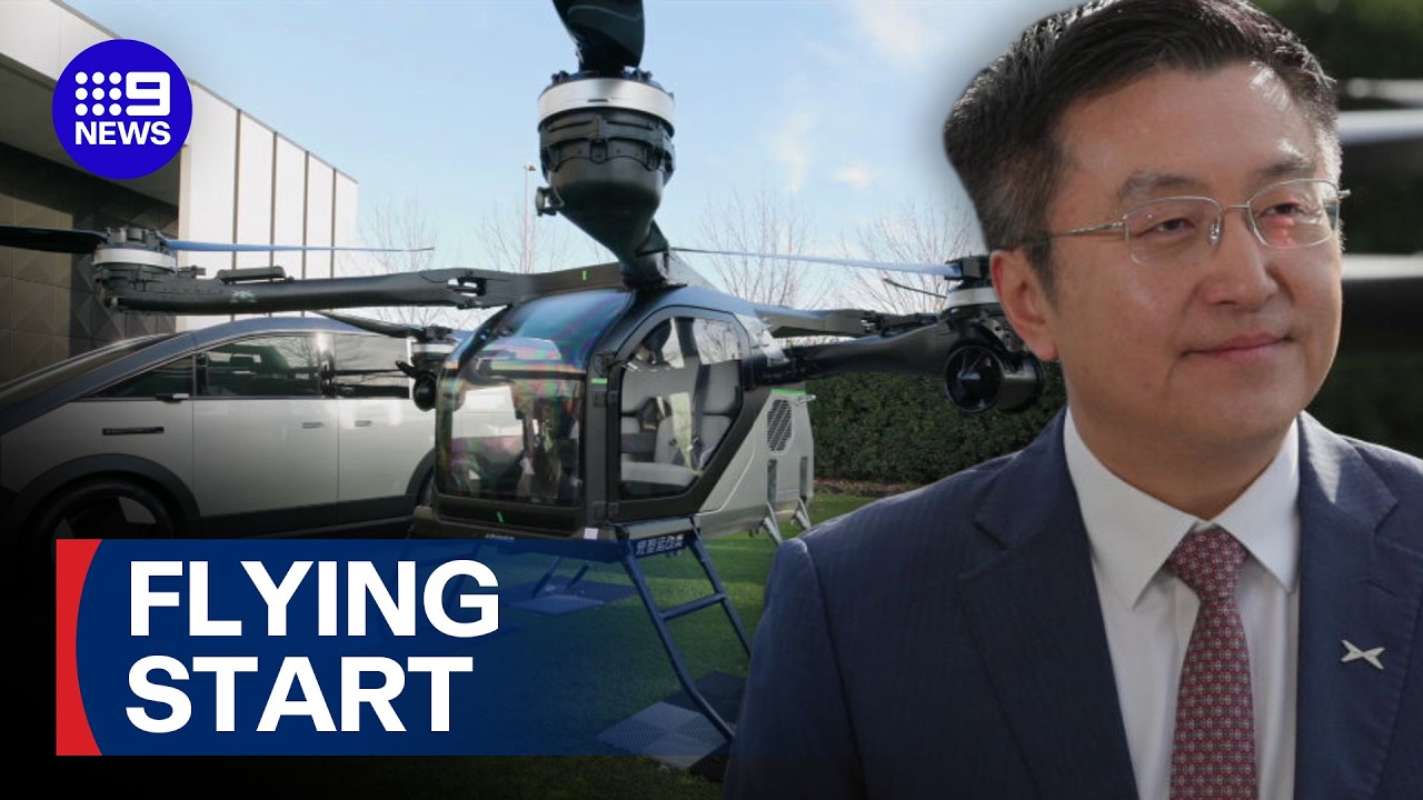 XPENG displays flying car in Melbourne | 9 News Australia