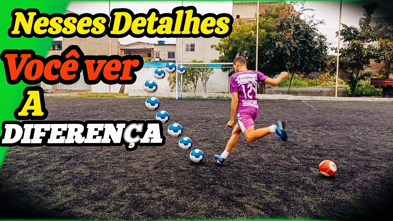 COMO CHUTAR COM CURVA ( coloque muito efeito na bola)