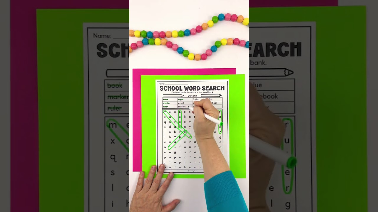 Word Search Puzzles for Kids Back to School Coloring Pages #backtoschool #kidslearning