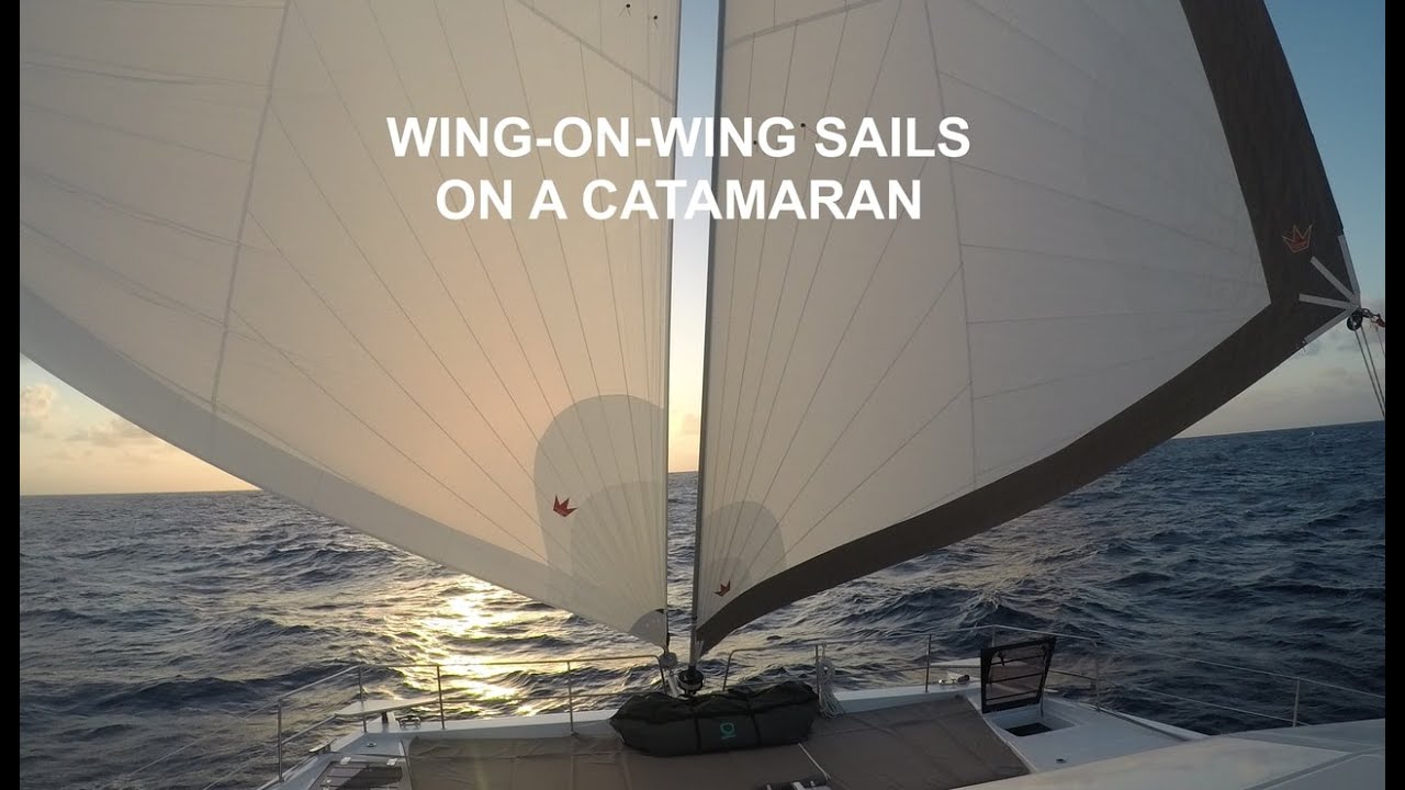 Wing-on-Wing Configuration for Downwind Sailing on a Catamaran