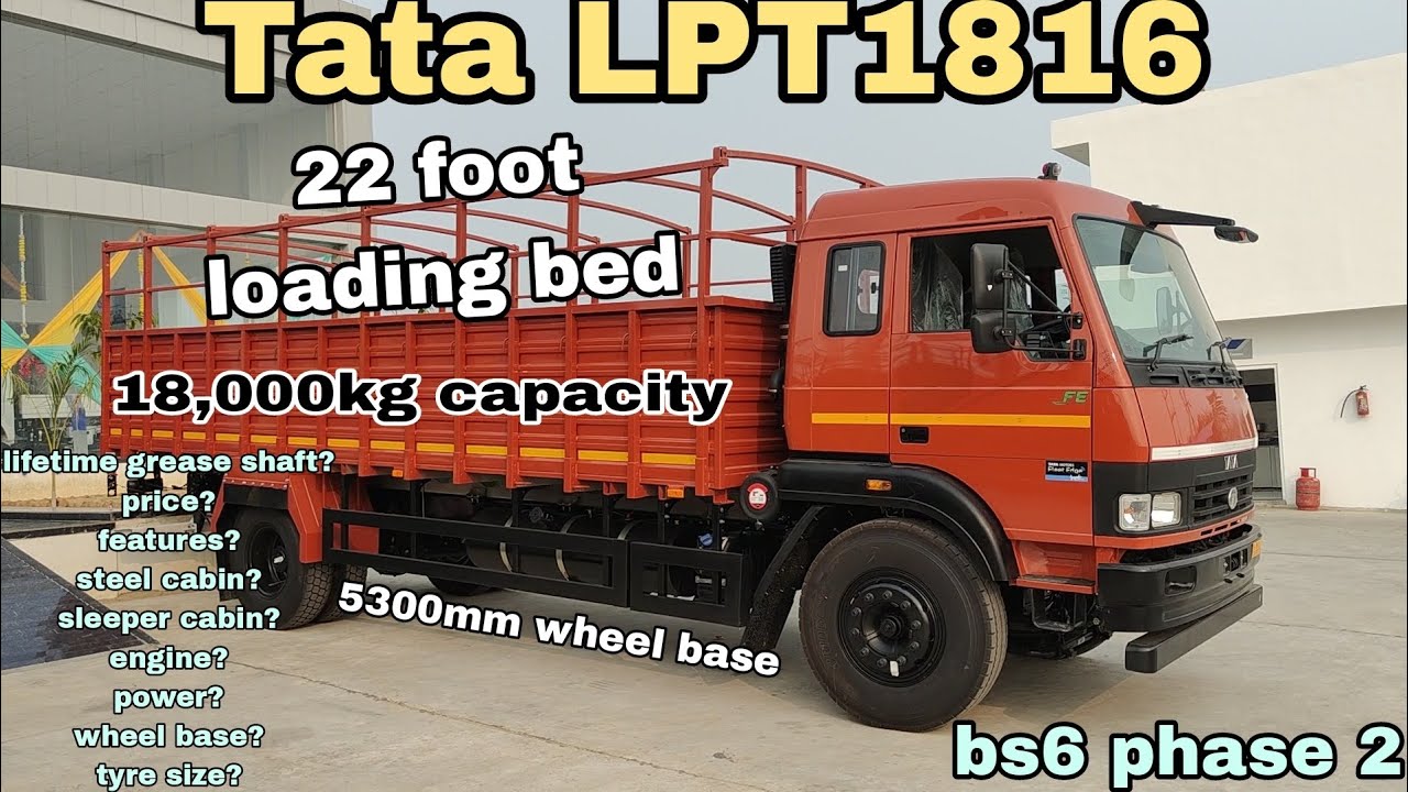 tata lpt 1816 спальная кабина 18 тонн загрузка 22 фута загрузка BS6 фаза 2