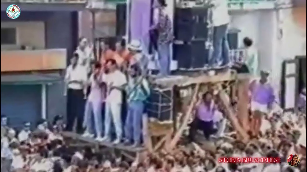 BRUSCIANO FESTA DEI GIGLI 1991 - Volontari a Via Roma
