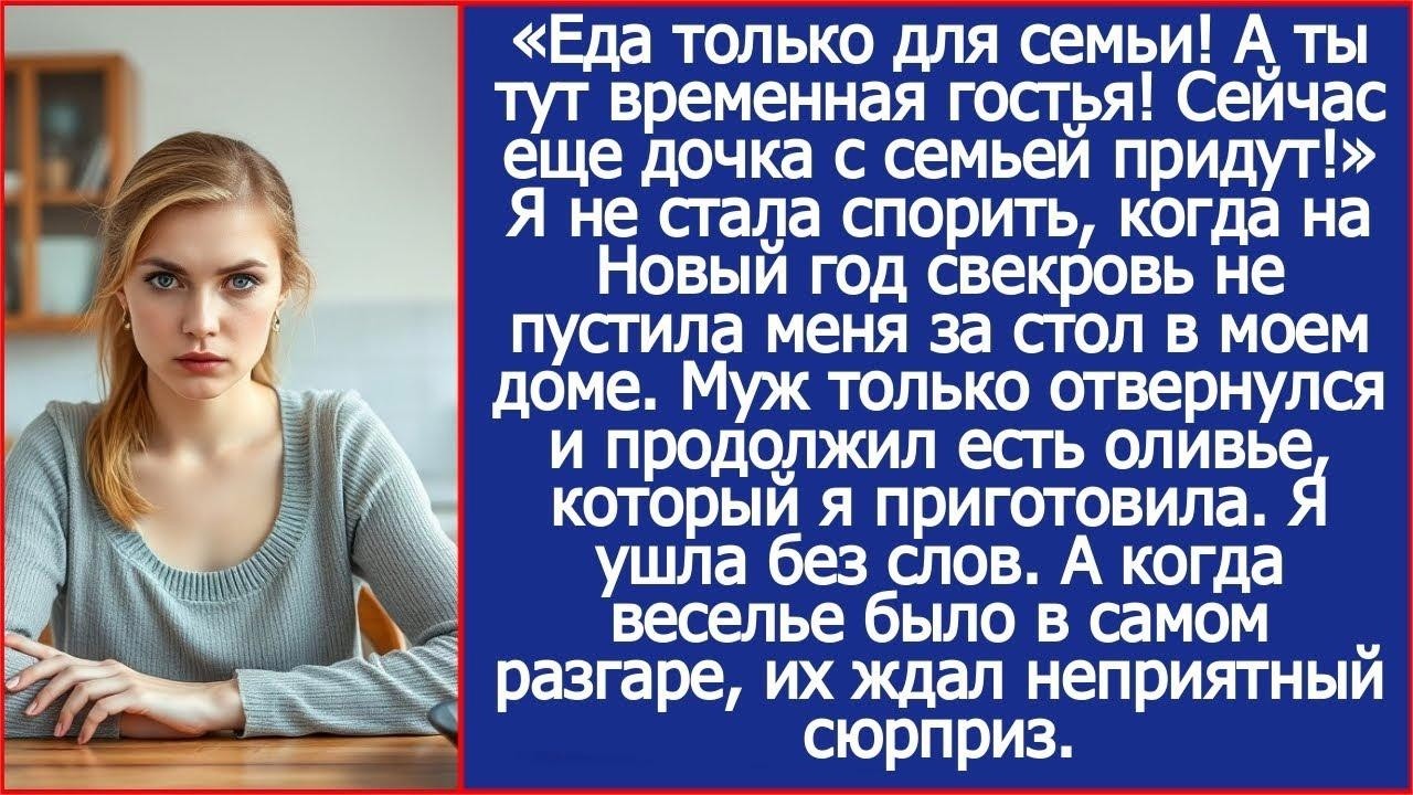 Еда только для семьи! Сейчас еще дочка с семьей придут! Свекровь не пустила меня за стол в моем