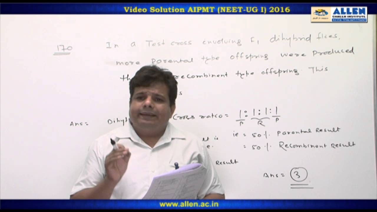 AIPMT 2016 Biology Solution &ndash; Q. 167,170 (Paper Code-P) NEET-UG 2016 Phase I