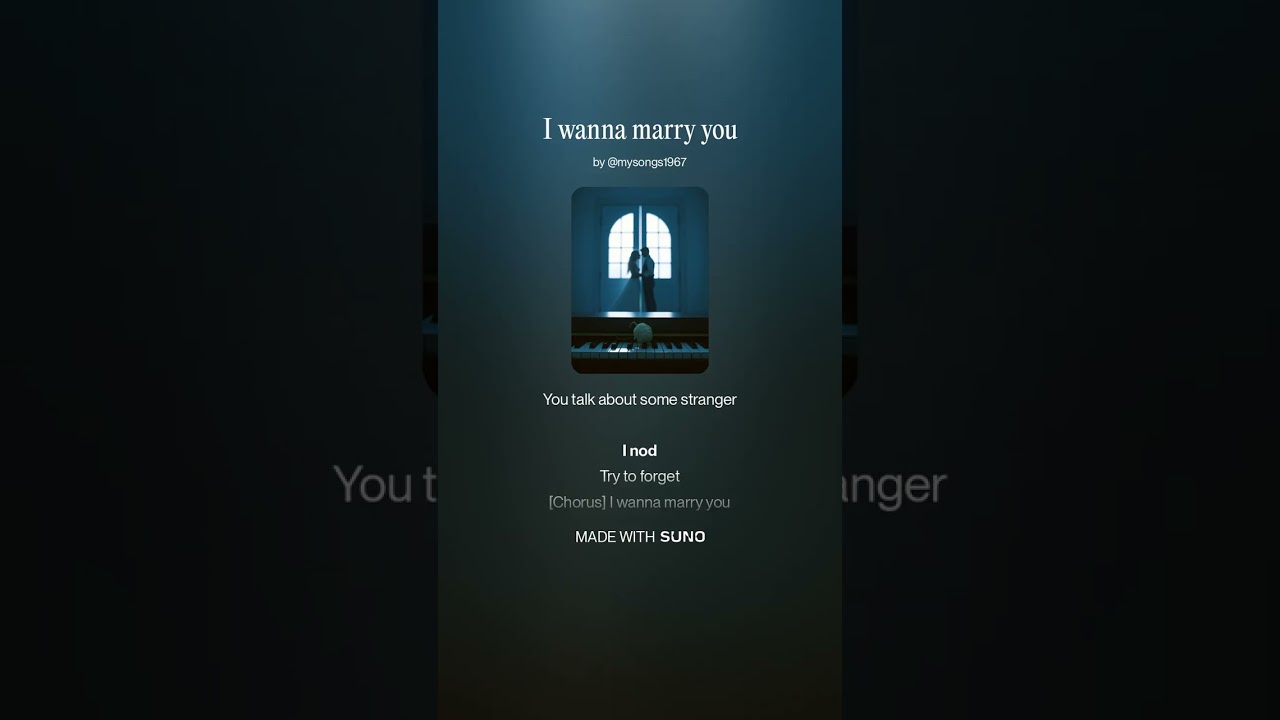 I wanna marry you