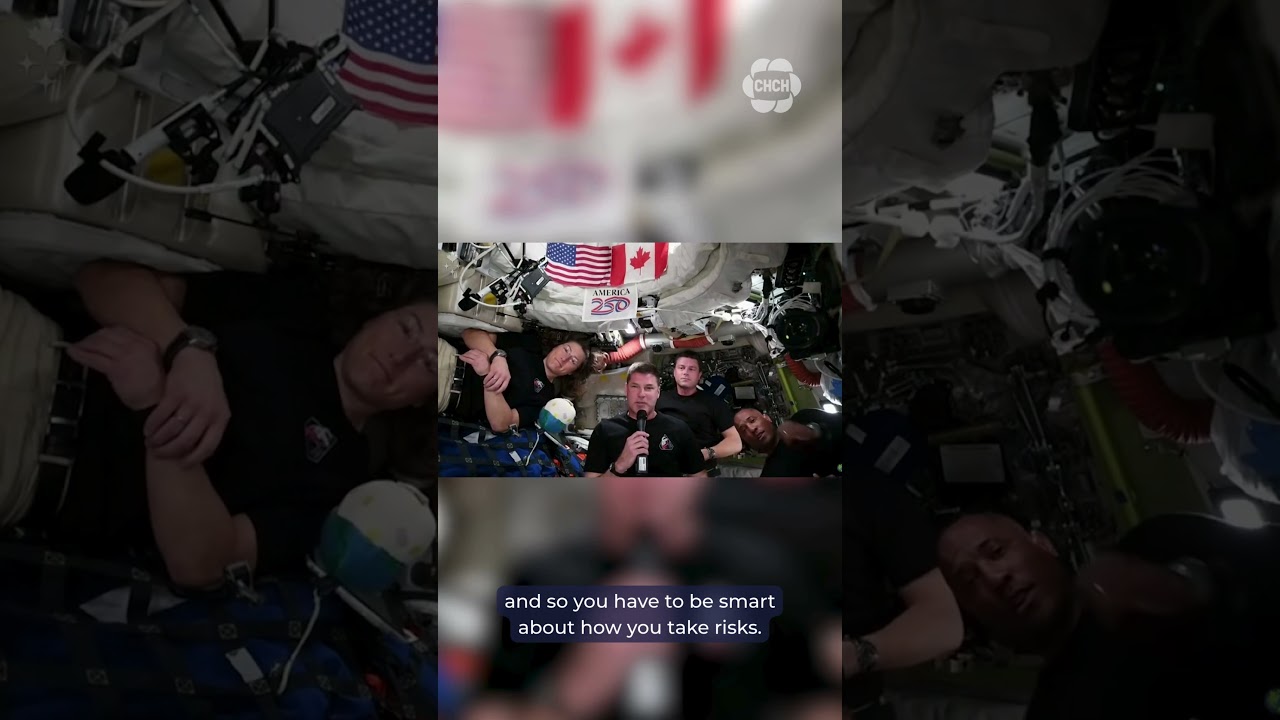 Карни беседует с канадцем Джереми Хансеном после исторической лунной миссии &laquo;Артемида II&raquo;.